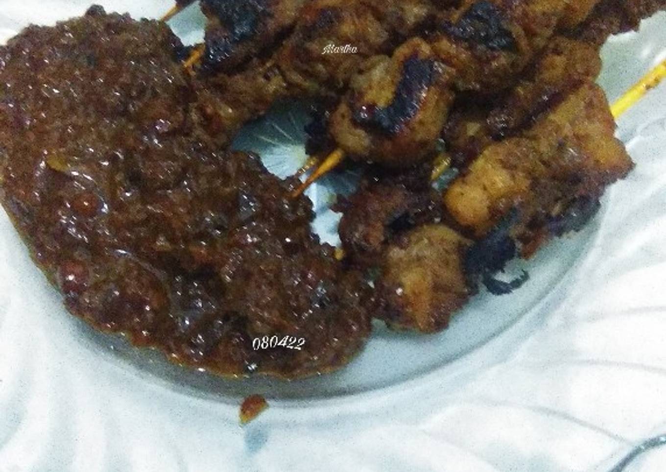 Sate Ayam Madura bumbu Kacang (panggang teflon)