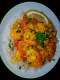 Mike's Sautéed Garlic Lemon & Saffron Shrimp Over Rice