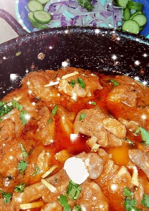 A picture of Makhmali chicken karahi.