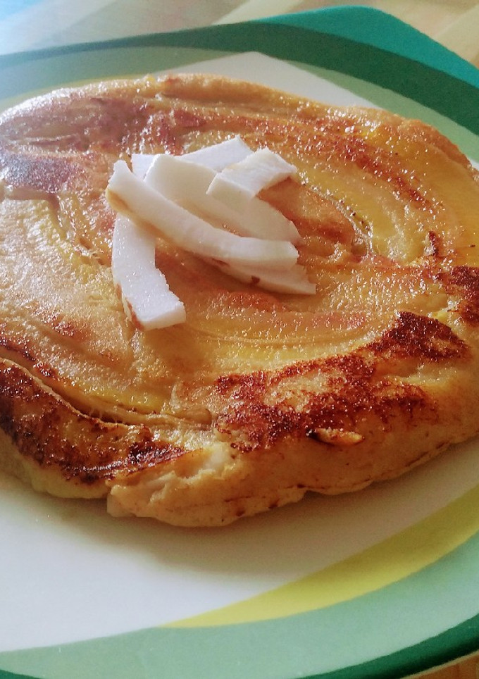 Una foto de Tarta de banana y coco