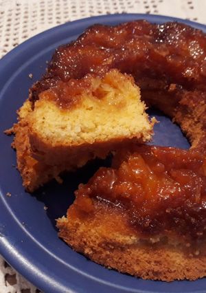 Una foto de Torta de Manzana invertida