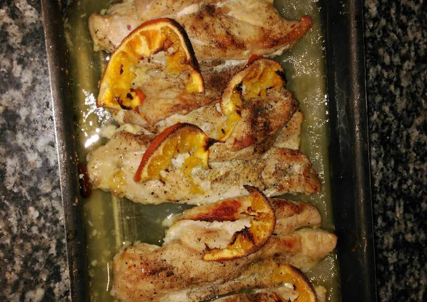 Pechugas a la naranja al horno