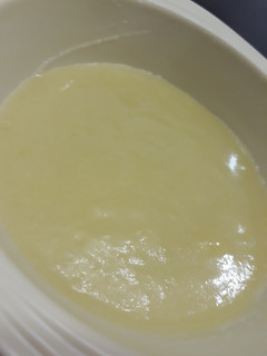 A picture of Irish potato and egg puree.