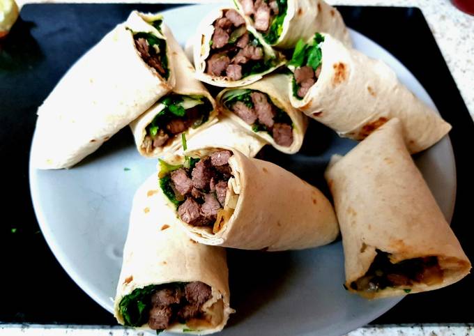 Step-by-Step Guide to Prepare Super Quick Homemade My Salt &amp; Pepper seasoned Beef Wraps 🙄
