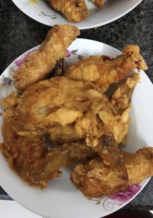 Hình của món Gà rán Hàn Quốc xưa và nay (cách làm không có sốt).