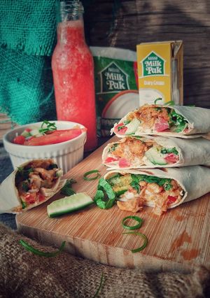 A picture of Malai Boti Shawarma Roll.
