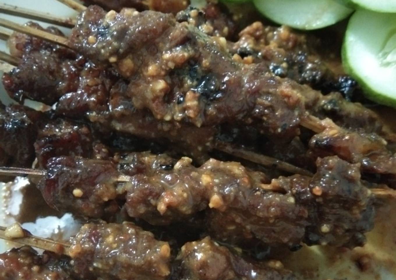 Sate kambing bumbu kacang rumahan