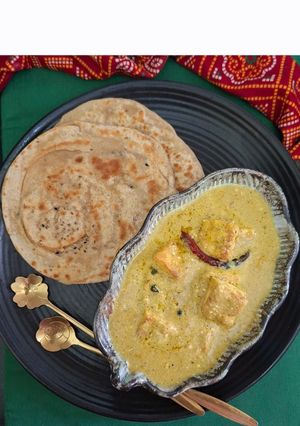 A picture of Afgani Paneer With Ajwain Gol Paratha For Mother's Day/ Mother's Day Special Afgani Paneer Recipe!!.