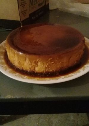 Una foto de Flan napolitano