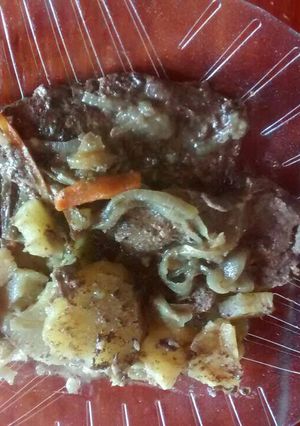 Una foto de Bifes de hígado con cebolla y batata🍖