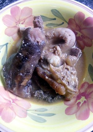 A picture of Goat meat peppersoup.