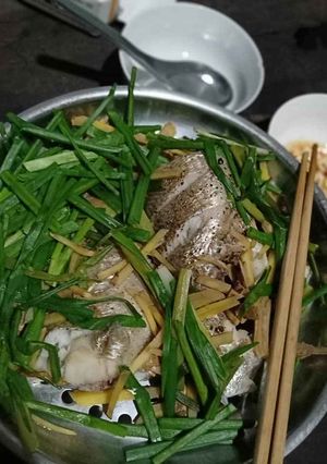 Hình của món Ca Sửu Hấp Hành Gừng.