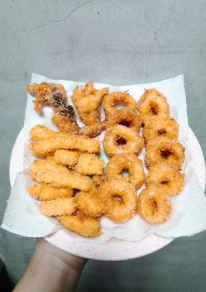 Hình của món Mực chiên giòn xù.