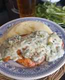 Salmón a la plancha con salsa margarita
