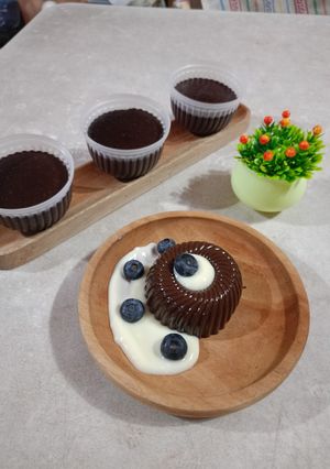 Foto resep Chocolate pudding with cheesy vla