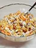 🥗Pasta salad 🥗 Ensalada fresca de fideos tirabuzón con aliño de queso crema 🥗