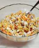 Pasta salad 🥗 Ensalada fresca de fideos tirabuzón con aliño de queso crema