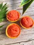 Sorbete de naranja y fresa natural