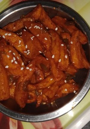 A picture of Honey chilli potato.
