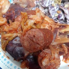 A picture of Sausage and Cabbages in Tomato Sauce.