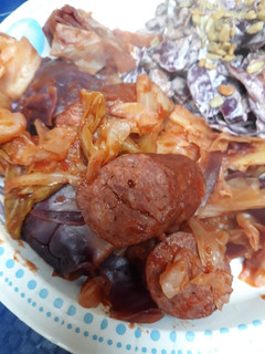 A picture of Sausage and Cabbages in Tomato Sauce.
