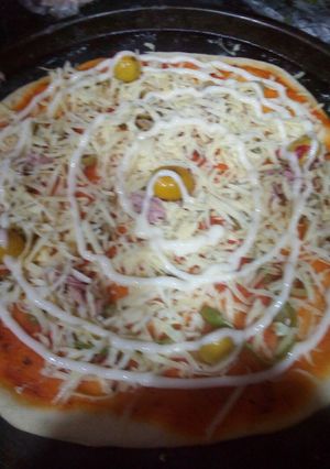 صورة لوصفة بيتزا سريعة🍴