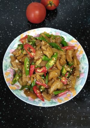 Foto resep Oseng krecek kering, Cabe ijo