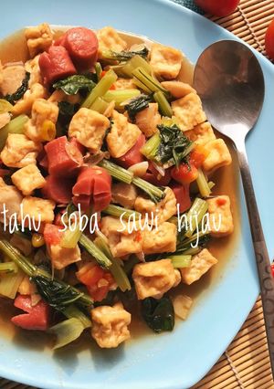 Foto resep Tumis tahu sosis bakso sawi hijau