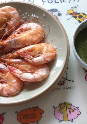 รูปของ กุ้งอบเกลือกับน้ำจิ้มซีฟู้ดรสเด็ด #กับแกล้ม