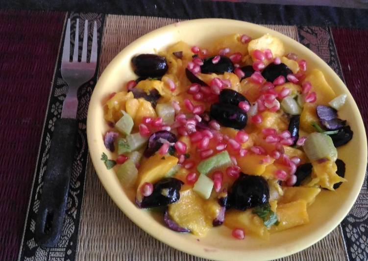 Steps to Prepare Any-night-of-the-week Mango jamun fruit chat