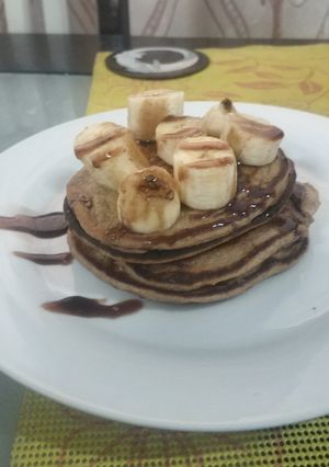 Una foto de Panqueques de avena y plátano