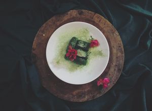 Hình của món Bánh gạo nếp trà xanh.