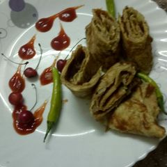 A picture of Mushroom masala Omelette Roll.