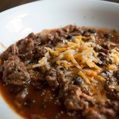 A picture of Taco Soup with Pizza Sauce.