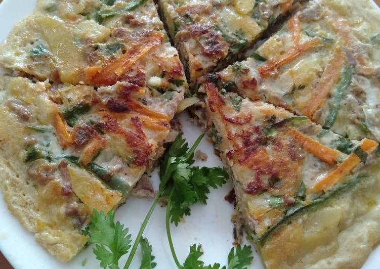 Making an Egg casserole using a pan