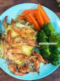 Udang bakar Jimbaran sambal nanas tanpa saus tomat sambal