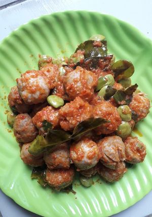 Foto resep Bakso mercon petai