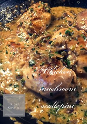 Foto resep Chicken mushroom scallopini (ayam masak scallopini)