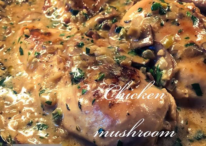 Chicken mushroom scallopini (ayam masak scallopini)