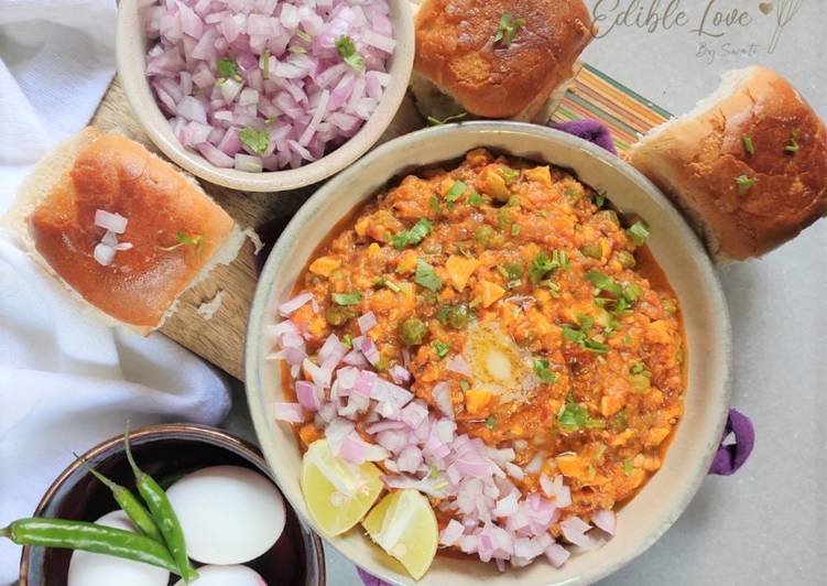 Recipe of Super Quick Homemade Boiled egg Pav bhaji