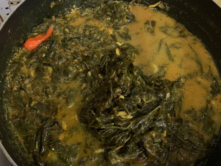 Resep Gulai daun singkong teri Medan istimewa Anti Gagal