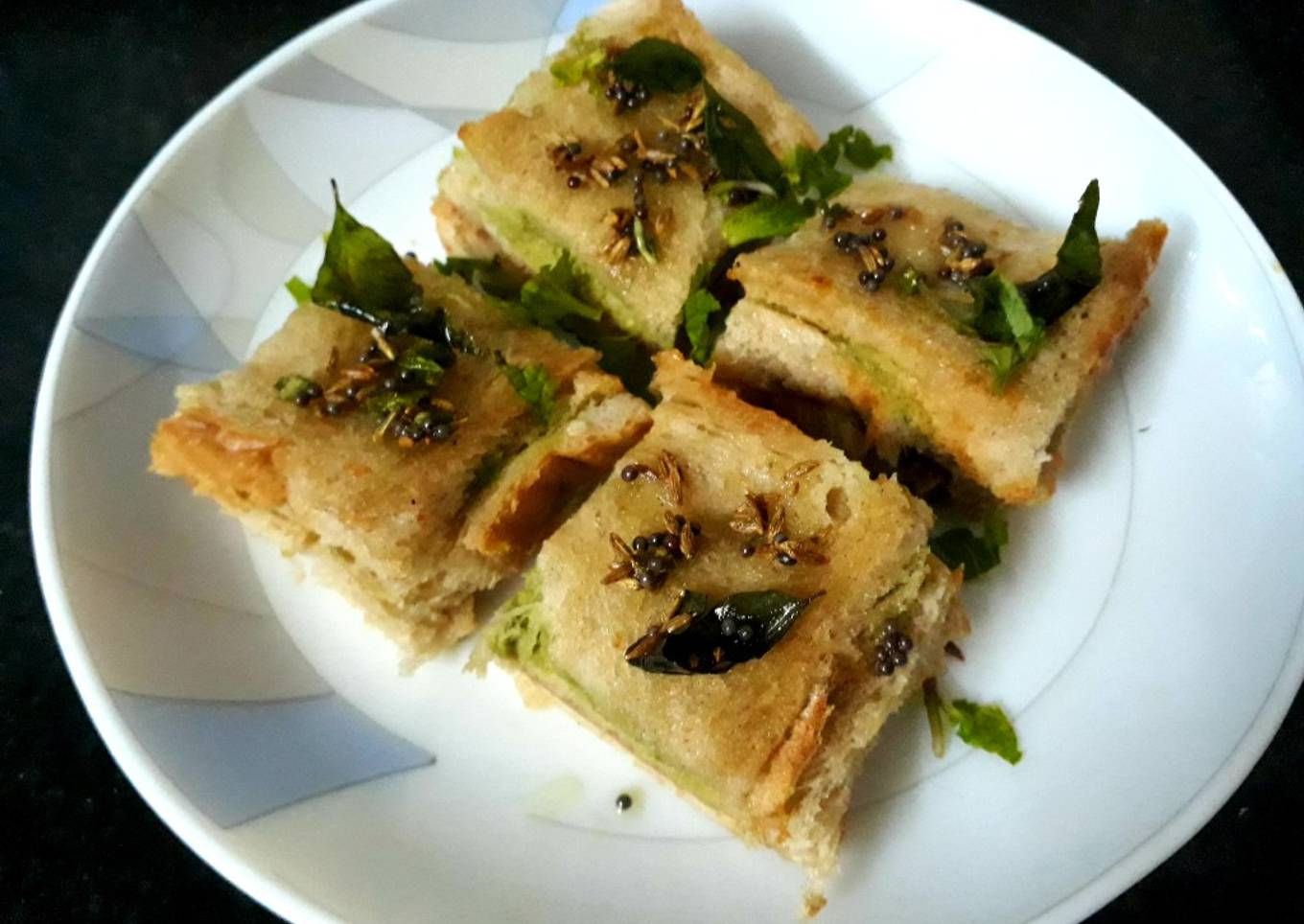 Sandwich bread dhokla
