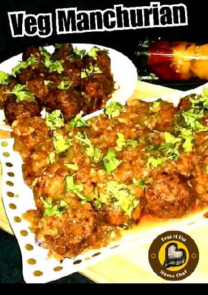 A picture of Veg Manchurian 2 ways in gravy and dry.