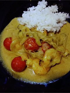 Una foto de Curry Thai de langostinos