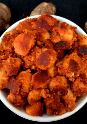 A picture of Taro root fry.