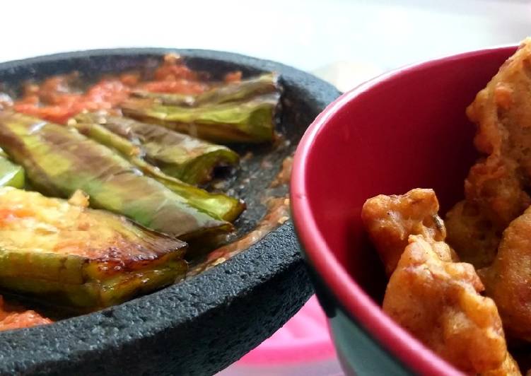 Sambal terong dan tempe crispy