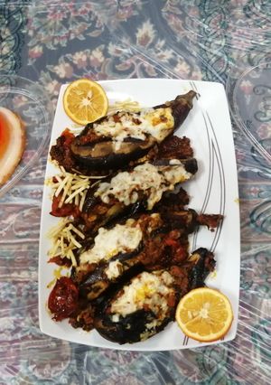 عکسی از دستور بادمجون شکم پر