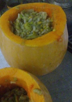 Una foto de Calabaza rellena