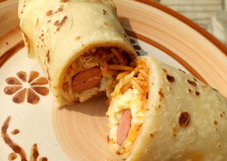 How to  Beef, hot dog and vegetable crepe