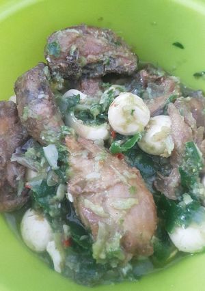 Foto resep Ayam telur puyuh sambel ijo